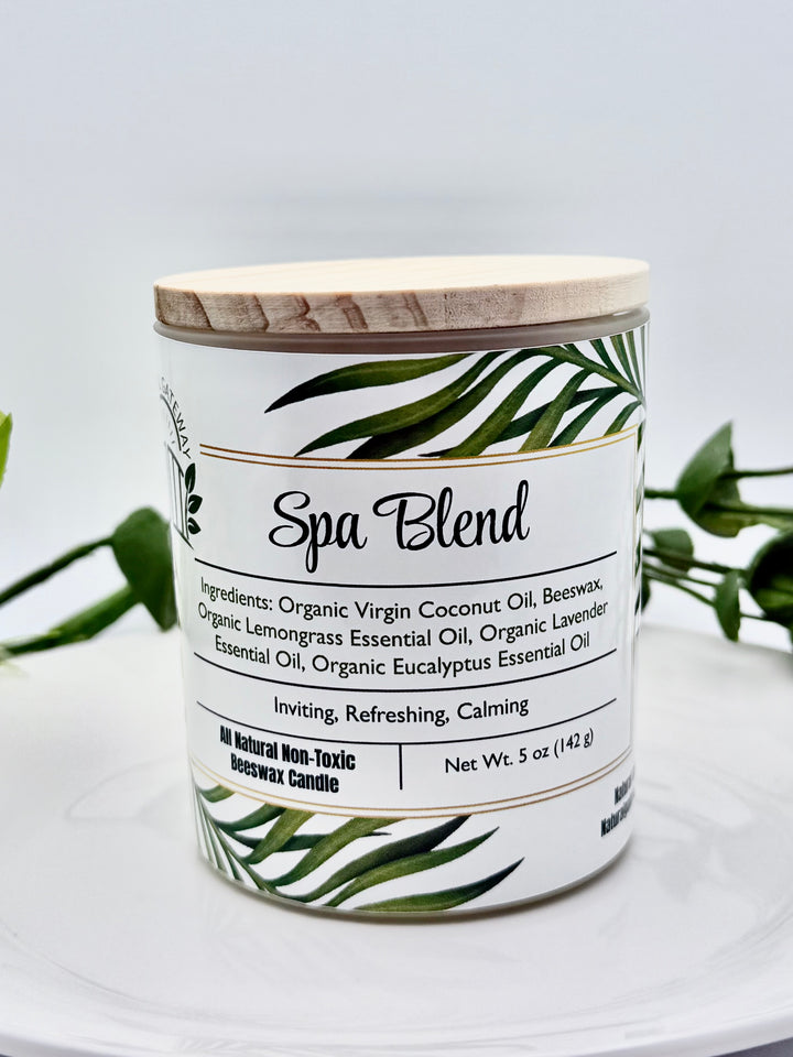 Spa Blend Beeswax Candle (Clear Frosted Glass)