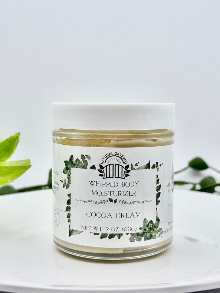 Jar of whipped body moisturizer labeled 'Cocoa Dream' 