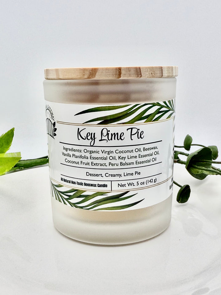 Key Lime Pie Beeswax Candle (Clear Frosted Glass)