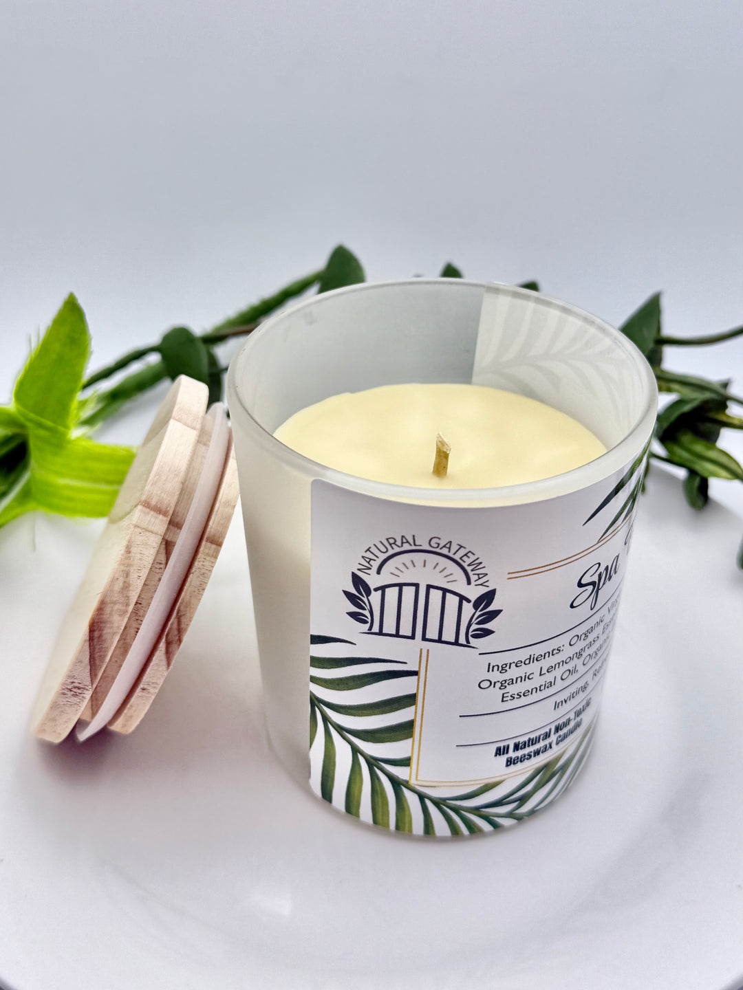 Spa Blend Beeswax Candle (Clear Frosted Glass)