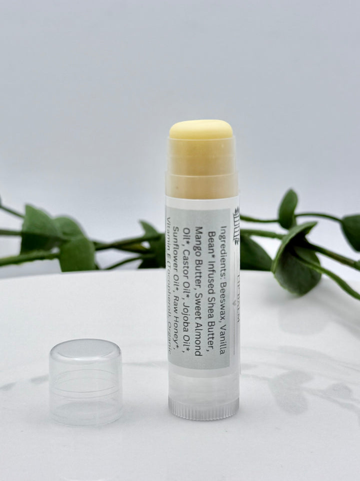 Vanilla Mint Lip Balm product photo showing tube packaging